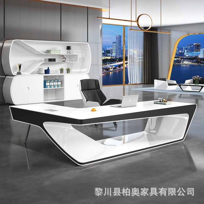 设计师烤漆总裁桌老板桌简约现代时尚经理办公桌创意科技感大班台