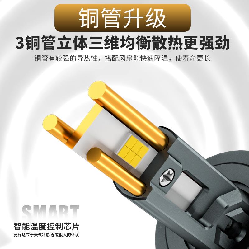 跨境260大功率le汽车d大灯h4前照灯h7泡三V95Pro铜管汽车leWd大灯