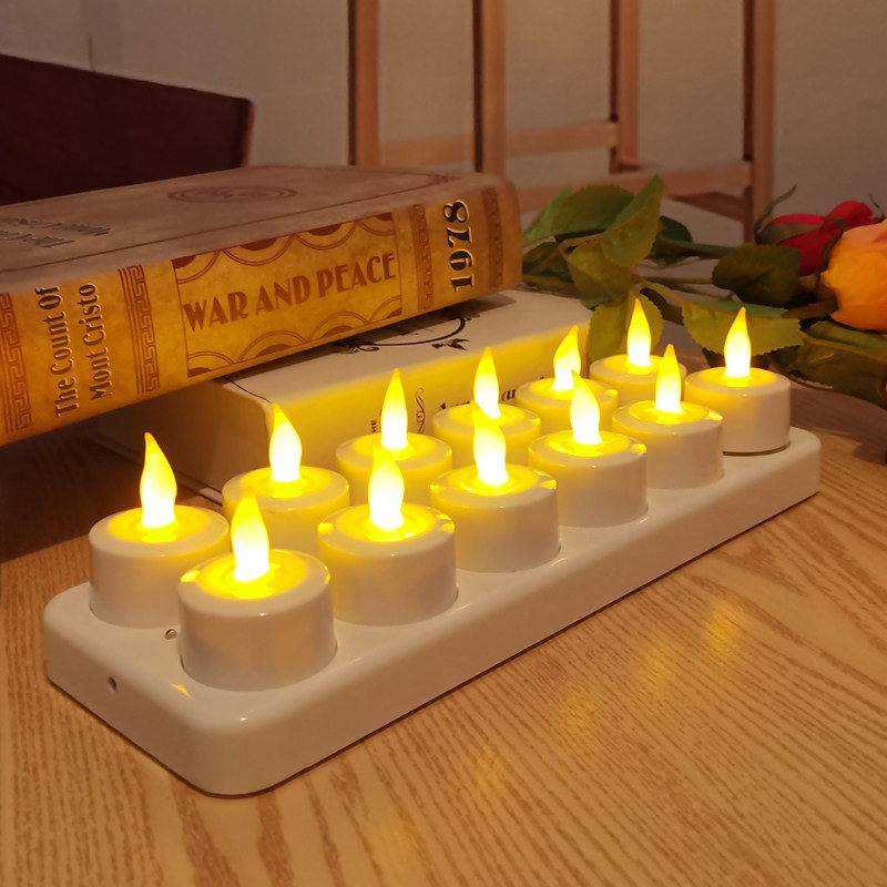 12led小夜灯 充电蜡烛(无杯) 床头灯 装饰灯 婚庆/节日/庆典用品