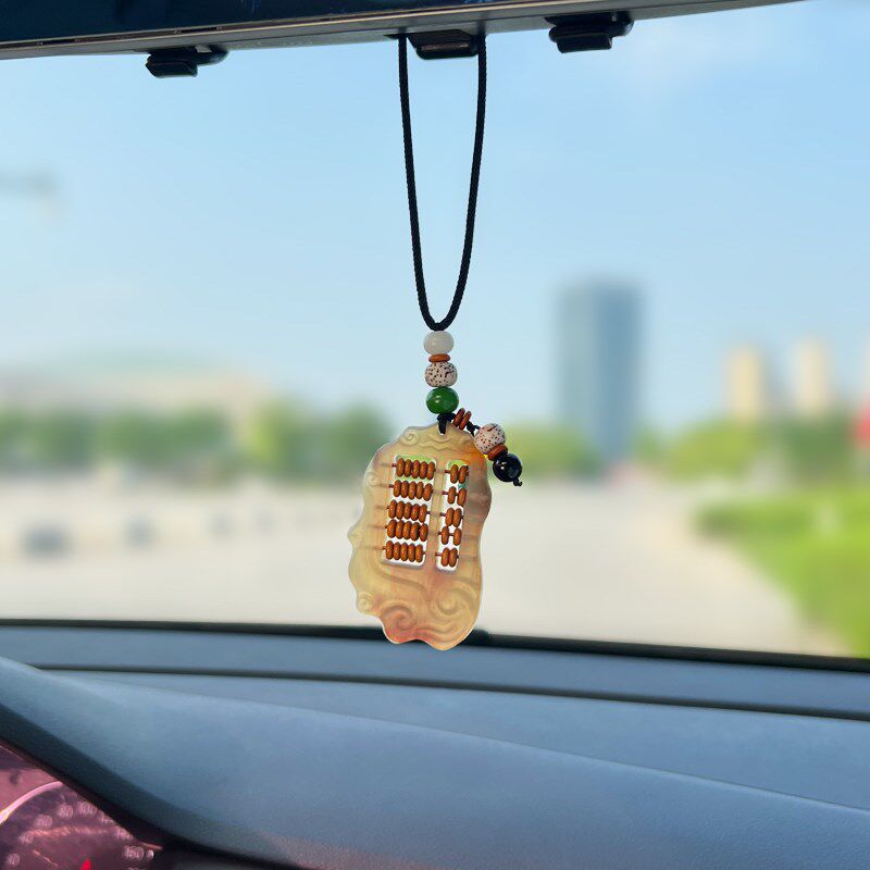 新款如意算盘招财汽车后视镜挂件车内装饰品挂饰吊坠车载用品高档