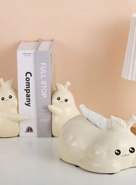 可爱抱抱梨陶瓷书立书架摆件家居饰品简约客厅卧室酒柜样品房摆设