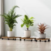 加厚花架底座万向轮花托底座万向轮移动大底座带轮花盆托盘长方形