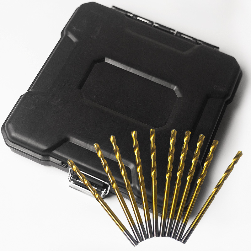 芸贝电商99pc麻花钻塑料小黑盒装高速钢镀钛麻花钻开孔器钢板钻