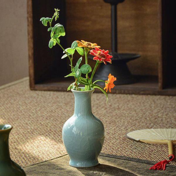 陶瓷花瓶摆件客厅插花古典新中式复古水培器皿茶几桌面办公室装饰,家居饰品,花瓶,淘宝优惠券,粉丝福利购,淘宝优惠卷
