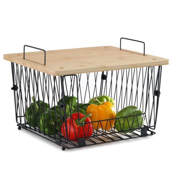 可折叠收纳篮正方形铁线筐户外野餐便携菜板收纳二合一带提手,厨房/烹饪用具,果蔬置物架/篮/框,淘宝优惠券,粉丝福利购,淘宝优惠卷