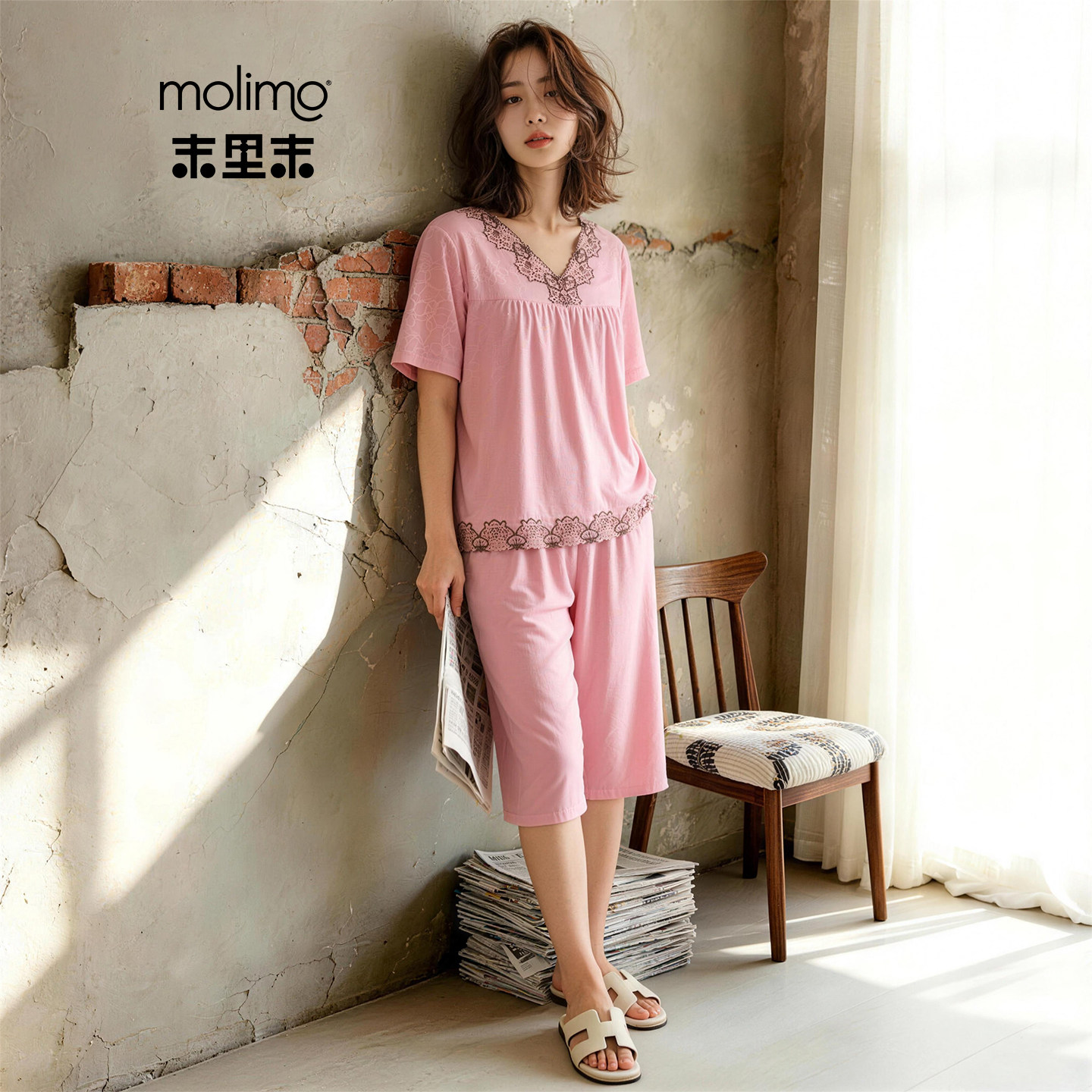 夏季女士冰丝凉感睡衣女宽松亲肤图片