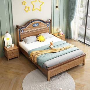 全实A23 简约小户型卧室1新.5m儿男童床孩储物床1.2m 5木儿床童款