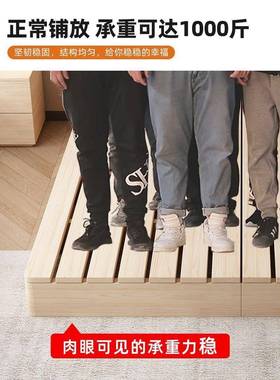 实木床日式REG榻榻床架出租房骨架木落地地主卧双人台家用防潮板