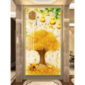 发财树画厅挂画中客式 装 入画门玄关饰走廊过AXS道壁画竖版