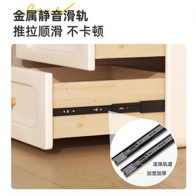 25新款轻奢简约奶油实卧木床头柜0床边RSV家用现代室小2型收纳床