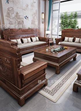 LOZ新木中式紫檀木实沙发客厅025新款仿古套雕花沙发2古典美学装