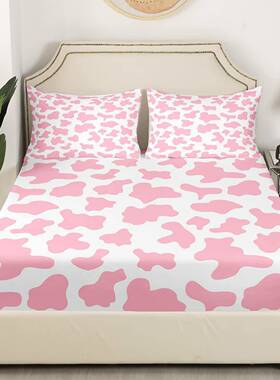 跨境AJCL0006儿童卡通单床装笠套装床粉色奶牛印适合幼儿青少年房