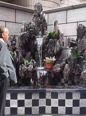 假山水景摆IEN件流水花喷泉阳台院墅园鱼池造景家庭居真石别头垒