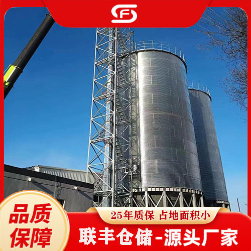 联丰仓储 大型粮仓存储设备 平底锥底钢板仓 自动卸粮