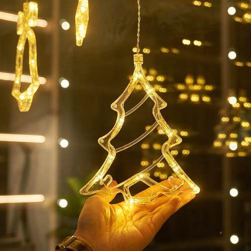 圣节装饰饰ledZIU窗帘灯挂灯太阳灯能彩星诞星灯串户外氛围灯灯布