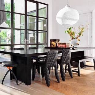 设计师兽椅个单性梳妆刺NGH绣时尚菱人休闲皮椅书椅创怪意格牛角