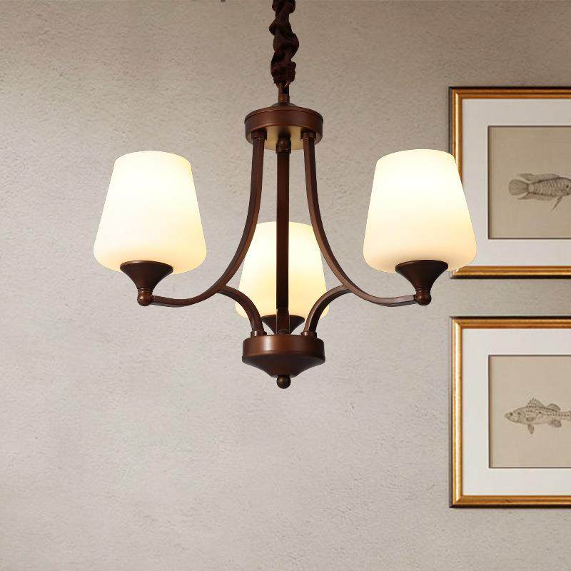 式美吊灯客厅餐厅卧室风灯饰乡村复古铁艺玻璃法式669大简约气灯