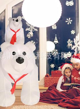 模5FT圣诞节充气白外熊父气模亚马逊BTI户防水充气气场地布置子道