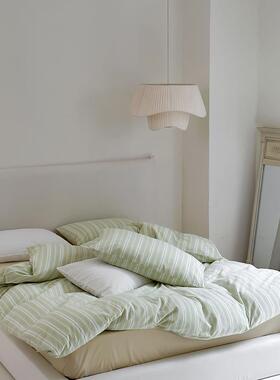 小清新条纹纯棉四件全棉PHC100床被套家用学套生用宿舍出租房单通