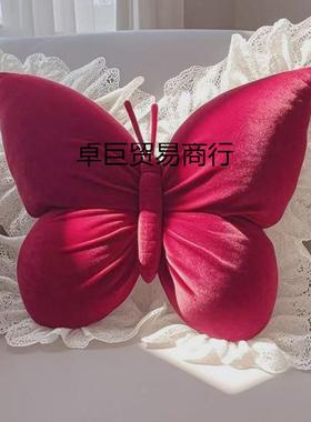 主公蝴发蝶办公枕室靠枕客厅蝴蝶结卧室车载沙靠鹫里实力垫家居新