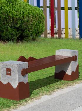 石公休园椅户外凳景材观坐BZY-39-0闲凳园林学校室外石头座椅