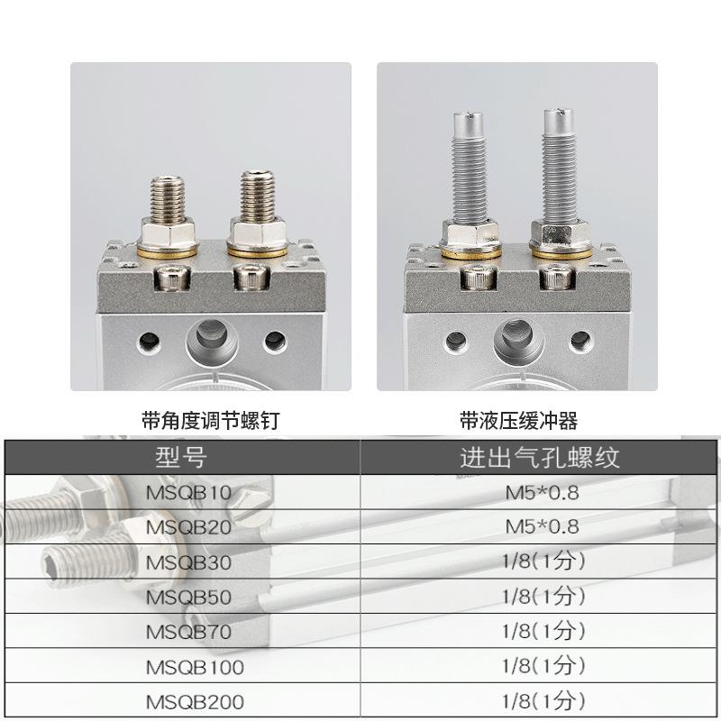 气动回转旋转摆0台气缸MS0QB/HRQ10A20/30/50380/70/1R0/20A10缓