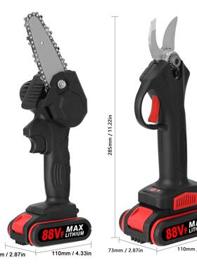 迷你电链锯电动伐木锯小型动电动修枝园林树枝剪剪电修EHI枝锂电