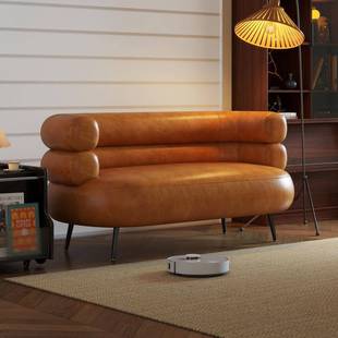 皮沙艺沙发小户公型复985古中古风油蜡皮客单双三人厅沙发寓出租