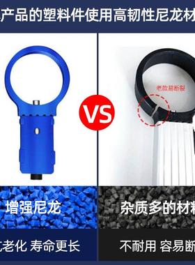 加厚款带插插入式工蓝色伸钩缩梯铝合金梯程家用梯子折叠便携升降