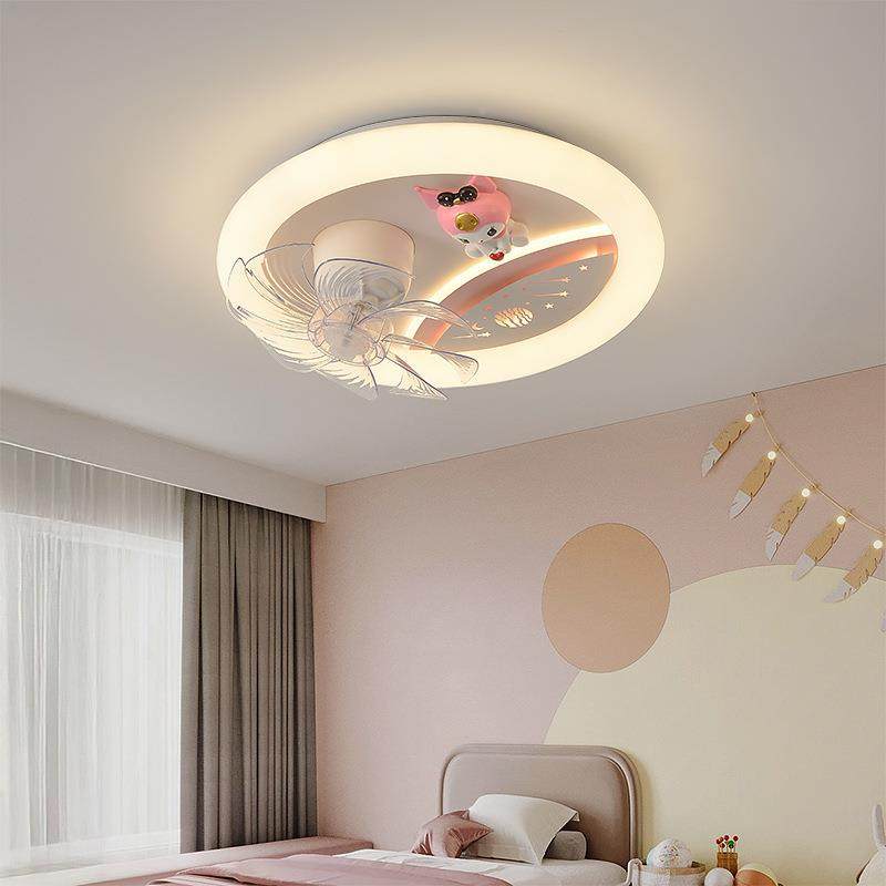 儿童灯灯卧室无品牌/风扇灯卡通奶油风带头摇男孩女孩吸顶风LED电,家装灯饰光源,风扇灯,淘宝优惠券,粉丝福利购,淘宝优惠卷