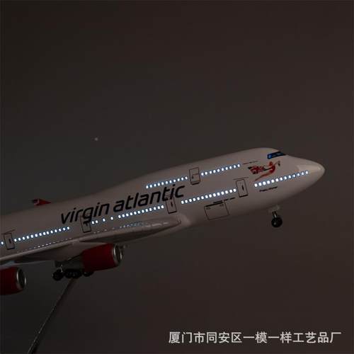 带4轮子带空灯维珍航波音7747客机模型747民航飞COC机仿真B7-400