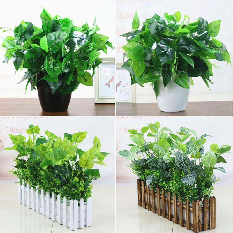 植假绿萝栅栏套装饰花品塑料花草10036269绿植客厅落物地摆设木件