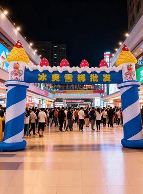 冰雪GQB主题充气拱拱门雪人卡通造型户充外活动宣传滑雪卡场通气