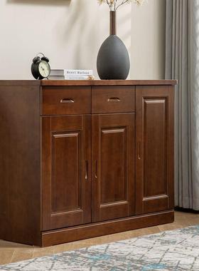 式实木边边柜碗VSB柜中简约现代客厅餐靠墙柜橱柜家用储物柜茶水
