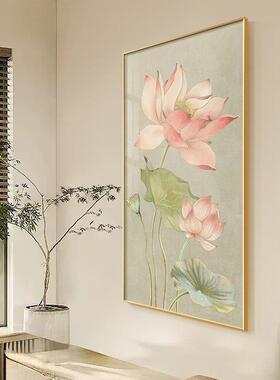 新荷中玄挂关装饰画花牡丹20240229好寓意入户正对门壁画走廊过式