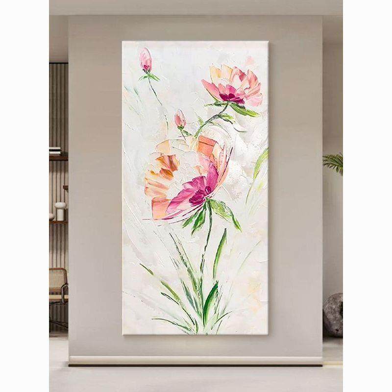 顺抽象立体牡丹花丰玄关挂画纯手绘油画现肌YDC理代客花卉大芬村