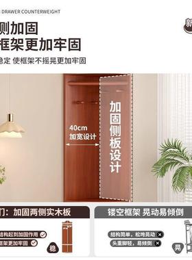 新款实木转角挂收衣帽架落地式室多INU内卧室家用墙功角能置物架