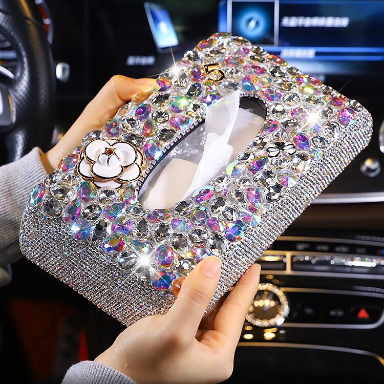 车载纸巾盒专车通用座式抽纸盒汽车用品时尚创意纸巾套纸巾包女神