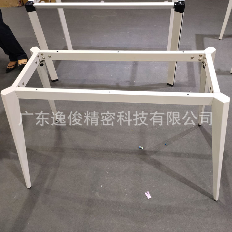 白色喷漆简约办公家具八字脚钢架办公桌简约职员办公桌员工电脑桌