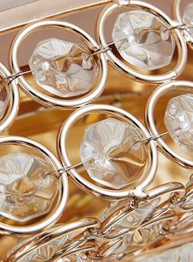 山灯具x8015厂中直款销新欧水晶式吸顶灯led主卧室灯圆形简欧田园