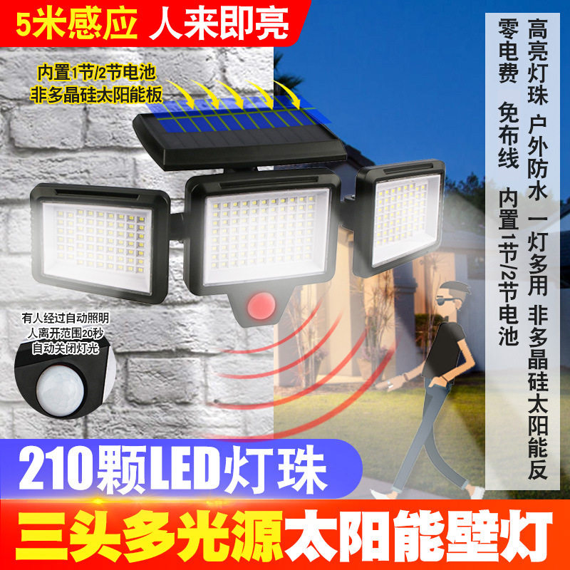 LED太阳能防水人体感应壁灯