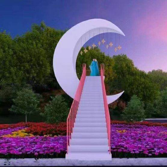 网天梯区公园打拍照背卡景景楼梯户外浪红EAV漫婚庆摄影云梯美陈