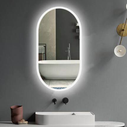 智能跑道镜带所灯led壁卫生间防挂雾镜厕贴墙无框化间551妆洗手镜