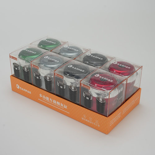 上新LED发光车载烟灰缸托盘高档陶瓷内胆易清洗烟灰缸厂家批发