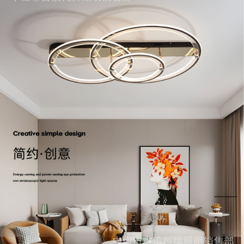 现代简约客厅吸顶灯轻奢圆环圈圈设计师艺术极简卧室组合套餐灯具