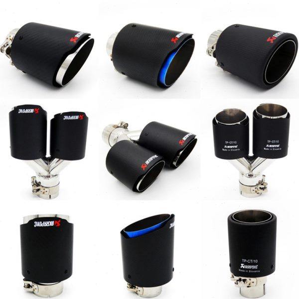 汽车排气管天蝎碳纤维尾喉不锈钢尾罩改装通用款一出二尾嘴单双出