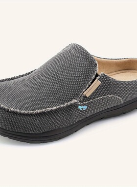 [Wide Clog Slipper with Memory Foam] Men's Cushioned Canvas