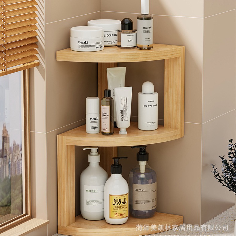 批发木质置物架角落墙架角落书架浮动架客厅一字隔板整理木架