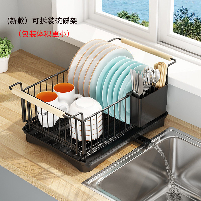 厂家直销厨房不锈钢碗碟架可拆装沥水碗架碟架台面餐具收纳架批发