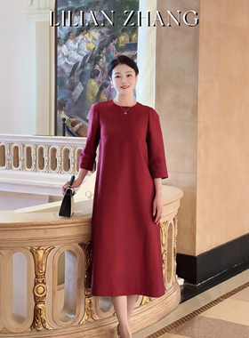 LILIAN ZHANG定制 遇见倾心—Lady挚爱法式复古A摆长裙 2401103